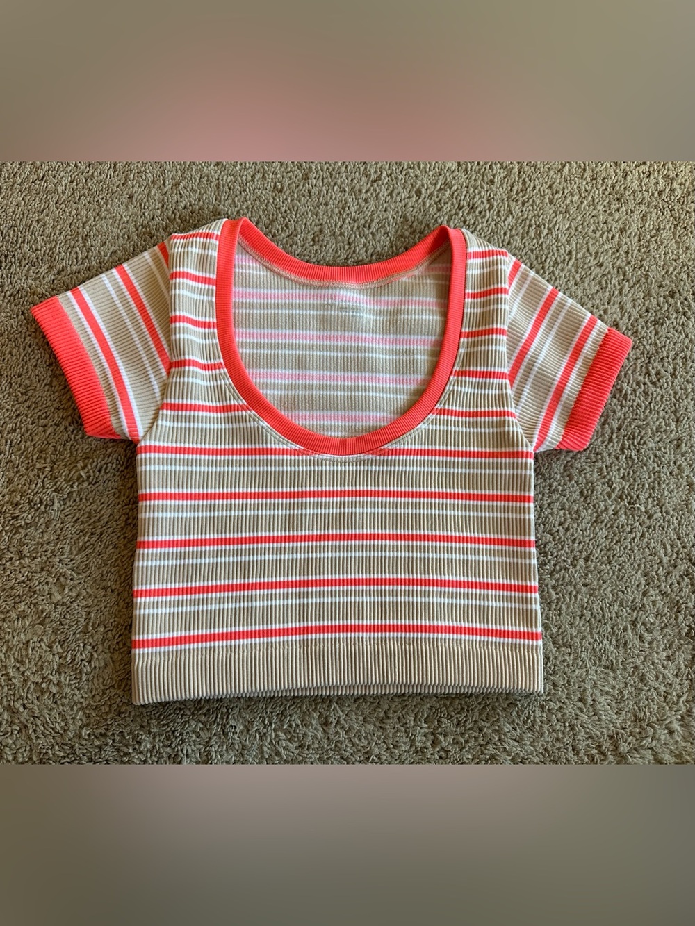 Offline by Aerie Striped Ribbed Crop Tee.